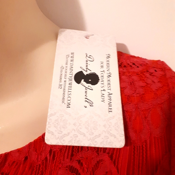 Beautiful Hot Pink Dress Lace dress! Not the red shade. See first Pic! Brand New - Picture 4 of 5